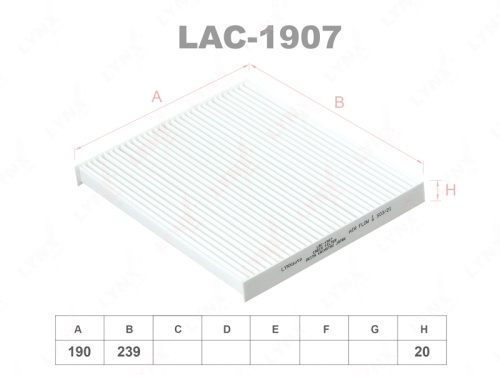 LYNXauto Фильтр салонный LAC1907 (CU24004)