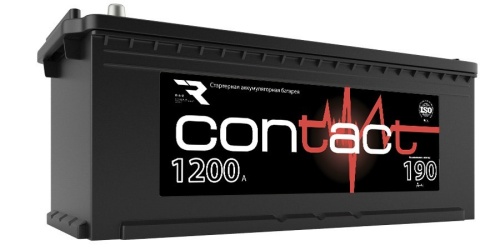 Аккумулятор Contact 190Ah 1200А пр. пол. (- +) 513x223x223