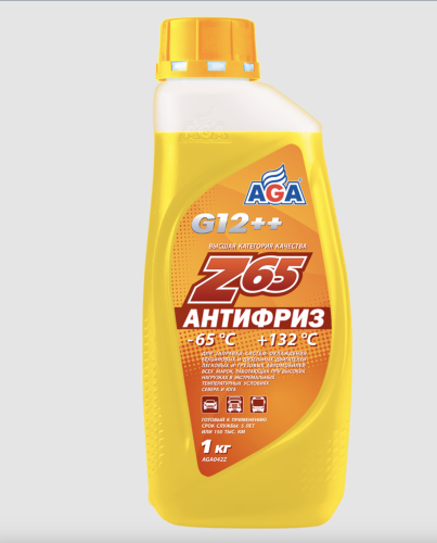 AGA-Z65 Антифриз -65С G12++ желтый 1кг AGA042Z