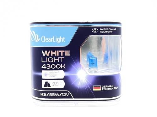 ClearLight Лампа 12V H3 55W PK22s 4300K WhiteLight 2 шт. DUOBOX MLH3WL