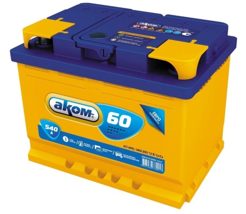 Аккумулятор АКОМ 6СТ600LA 60 А/ч обратная R+ 242x175x190 EN540 А 