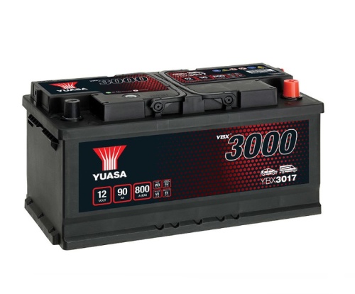 Аккумулятор Yuasa 90Ah ОП 800A низкий об. пол (- +) 353х175х175