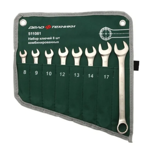 Дело Техники Набор ключей комбинированных - 8 шт. (8,9,10,12,13,14,17,19 мм) планшет 511081