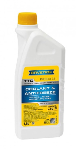 Антифриз RAVENOL TTC TRADITIONAL ECHNOLOGY COOLANT PREMIX Желтый (1,5л) 4014835755314 