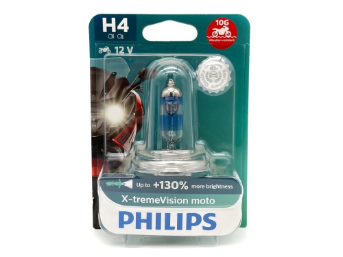 12342XVBW Лампа Philips H4 X-tremeVision Moto +100% 12V 60/55W P43t-38 блистер