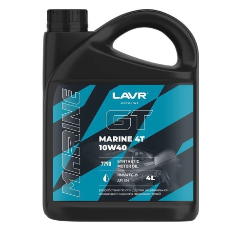 LAVR LN7790 Моторное масло MOTO GT Marine 4Т 10W40 SM (4л) 