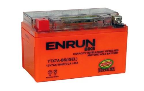Аккумулятор ENRUN YTX7A-BS GEL 7Ah 105A  пр. пол. (+ -) 148x86x93
