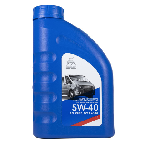 ГАЗ Масло моторное 5w40 A3/B4, SN/CF (1л) ГАЗ 5W40;К.1Л