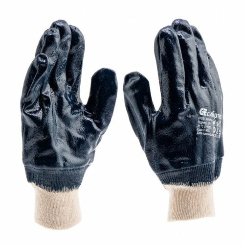 СИБРТЕХ Перчатки трикотажные с обливом из бутадиен-нитрильного каучука, манжет, L 67831