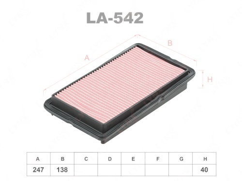 LYNXauto Фильтр воздушный LA542 (AP102, C2537/2)