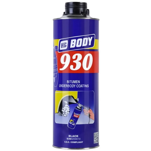 BODY 930 Антигравий черный шумопоглощающий жидкий локер под пистолет (1кг) 9300200010
