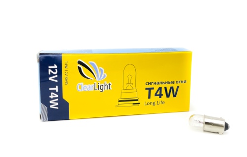 ClearLight Лампа 12V T4W 4W BA9s 4300K картон CL-T4W