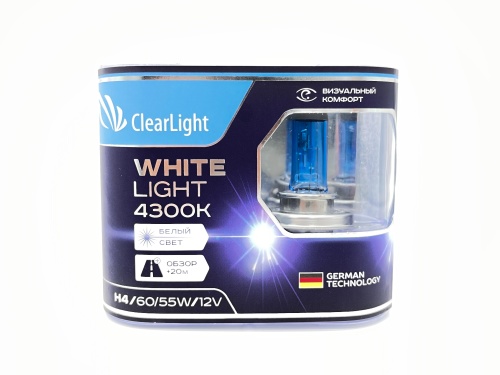 ClearLight Лампа 12V H4 60/55W 4300K WhiteLight 2 шт. DUOBOX MLH4WL