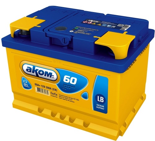 Аккумулятор АКОМ LB 60Ah/590 прав.+ 242x175x175 4607034730765