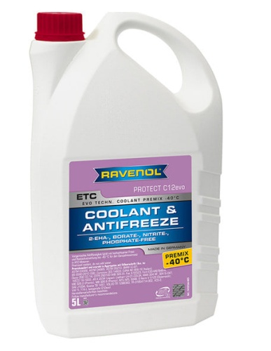 Антифриз RAVENOL ETC Protect C12evo Premix -40C (готовый) (5л) 1410166-005-01-999
