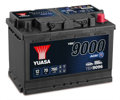 Аккумулятор Yuasa Start Stop Plus 70Ah 760A AGM об. пол (- +) 278x175x190