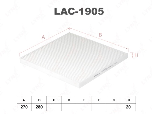 LYNXauto Фильтр салонный LAC1905 (CU29001)