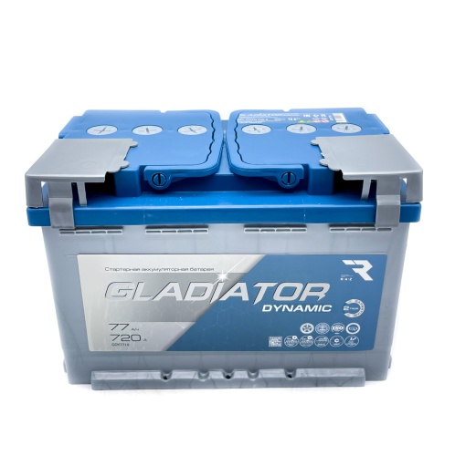 Аккумулятор GLADIATOR Dynamic 77 А/ч 720A пр. пол (+/-) конус 276x175x190 мм