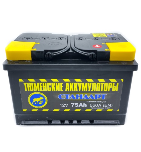 Аккумулятор Tyumen Battery STANDARD 75Ah 660A об. пол. (- +) 278х175х190 6CT-75LR 6540
