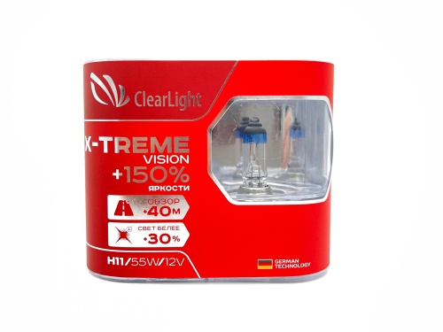ClearLight Лампа 12V H11 55W +150% PGJ19-2 X-treme Vision 2 шт. DUOBOX MLH11XTV150