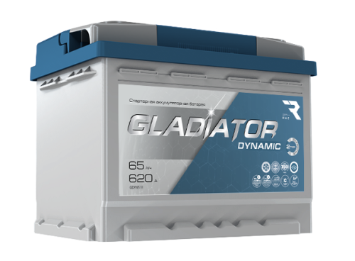 Аккумулятор GLADIATOR dynamic 65Ah 620A пр. пол (+ -) 242х175х190