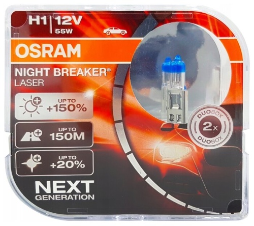 Osram 64150NL-HCB NIGHT BREAKER LASER H1 12V 55W 2 шт