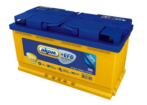 Аккумулятор Аком+ EFB (Start-Stop) 100Ah/950 прав.+ 352x175x190 4607034731151