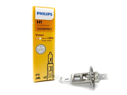 PHILIPS 12258PRС1 Лампа галогеновая H1 Vision +30% 12V 55W P14,5s B1