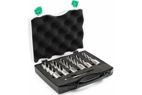 Набор сверл корончатых по металлу HSS Bohre 13,15,17,19,21,23 мм х50, Weldon 19, штифт 6,34х103