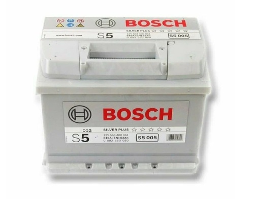 Аккумулятор BOSCH S5 005 Silver Plus 63Ah 610A 242x175x190 0092S50050 (- +)