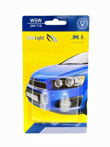 ClearLight Лампа 24V W5W 5W 4300K 2 шт. блистер CL-W5W-24V 2В