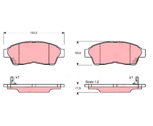 Дисковые тормозные колодки передние TRW GDB3147 для Toyota RAV4, Toyota Celica (4 шт.)