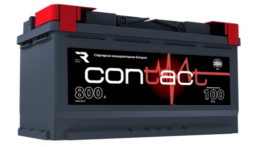 Аккумулятор Contact 100Ah 800А пр. пол. (+ -) 353x175x190