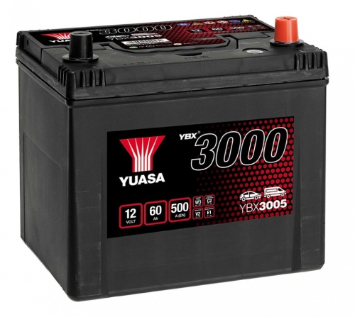Аккумулятор Yuasa 60Ah 500A Asia  об. пол (- +) 232x173x225