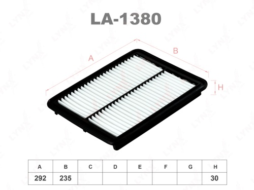 LYNXauto Фильтр воздушный LA1380 (C3033, 281133E000, AP182/5)