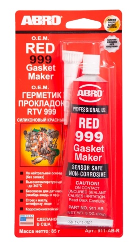 ABRO Герметик силиконовый красный 999 911-AB-R (85г)