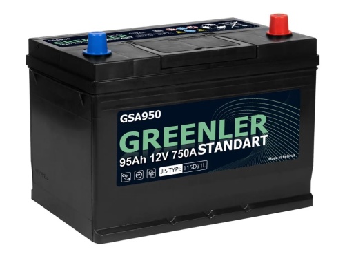 Аккумулятор GREENLER 95Ah 750А обр. пол (-+) 306x173x225