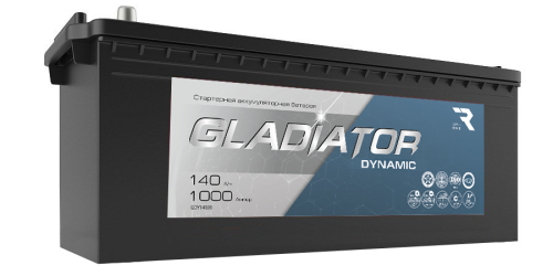 Аккумулятор GLADIATOR dynamic 140Ah 1000А пр. пол (- +) 513х189х230