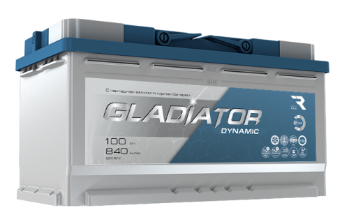 Аккумулятор GLADIATOR dynamic 100Ah 840A пр. пол (+ -) 353x175x190 GDY10010