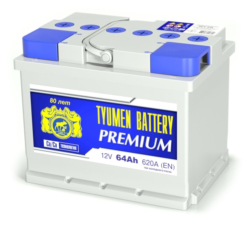 Аккумулятор Tyumen Battery PREMIUM 64Ah 620A пр. пол. (+ -) 242х175х190 6СТ-64LR 6486