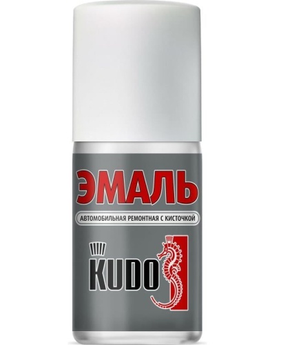 KUDO Эмаль автомобильная ремонтная с кисточкой "Серебристый 640" (металлик) 15мл KU70640