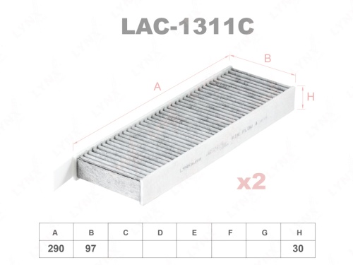 LYNXauto Фильтр салонный угольный LAC1311C (CUK29003-2, FP29003-2, CU29003-2)