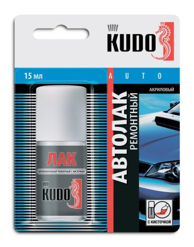 KUDO Лак автомобильный ремонтный с кисточкой 15мл "6"KU-70000