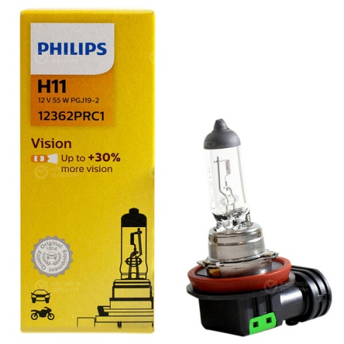 12362PRC1 PHILIPS Лампа галогеновая H11 Vision +30% 12V 55W PGJ19-2C1