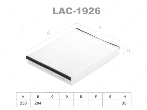 LYNXauto Фильтр салонный LAC1926 (CU25007)