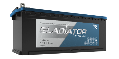 Аккумулятор GLADIATOR dynamic 190Ah 1300А об. пол (+ -) 513x223x223