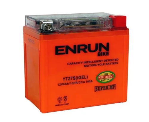 Аккумулятор ENRUN YTZ7S GEL 6Ah 100A  обр. пол. (- +) 113x70x105