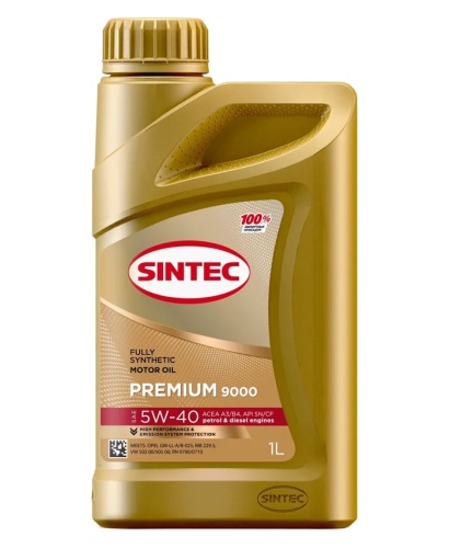 Sintec Premium 9000 5W40 ACEA A3/B4 (1л) 600106