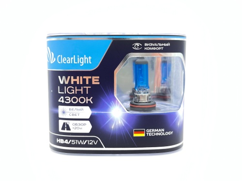 ClearLight Лампа 12V HB4 51W P22d 4300K WhiteLight 2 шт. DUOBOX ML9006WL