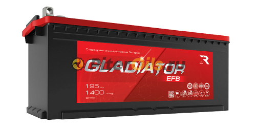 Аккумулятор GLADIATOR EFB 195Ah 1400А пр. пол под болт (- +) 513x223x223